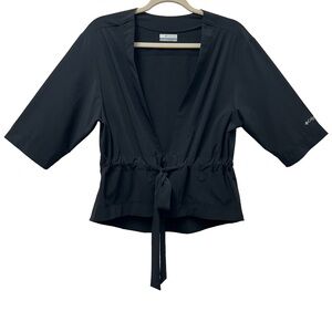 Columbia Black Tie-Waist Open-Front Utility Jacket